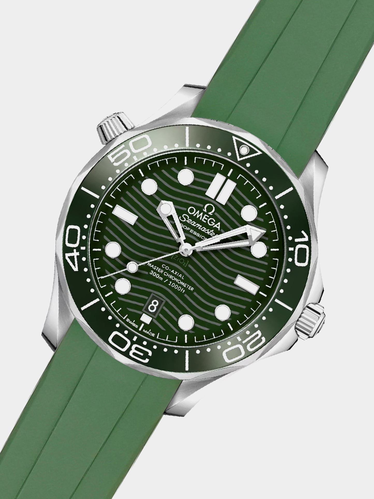 Luxury FKM Rubber Strap for Omega Seamaster - GREEN