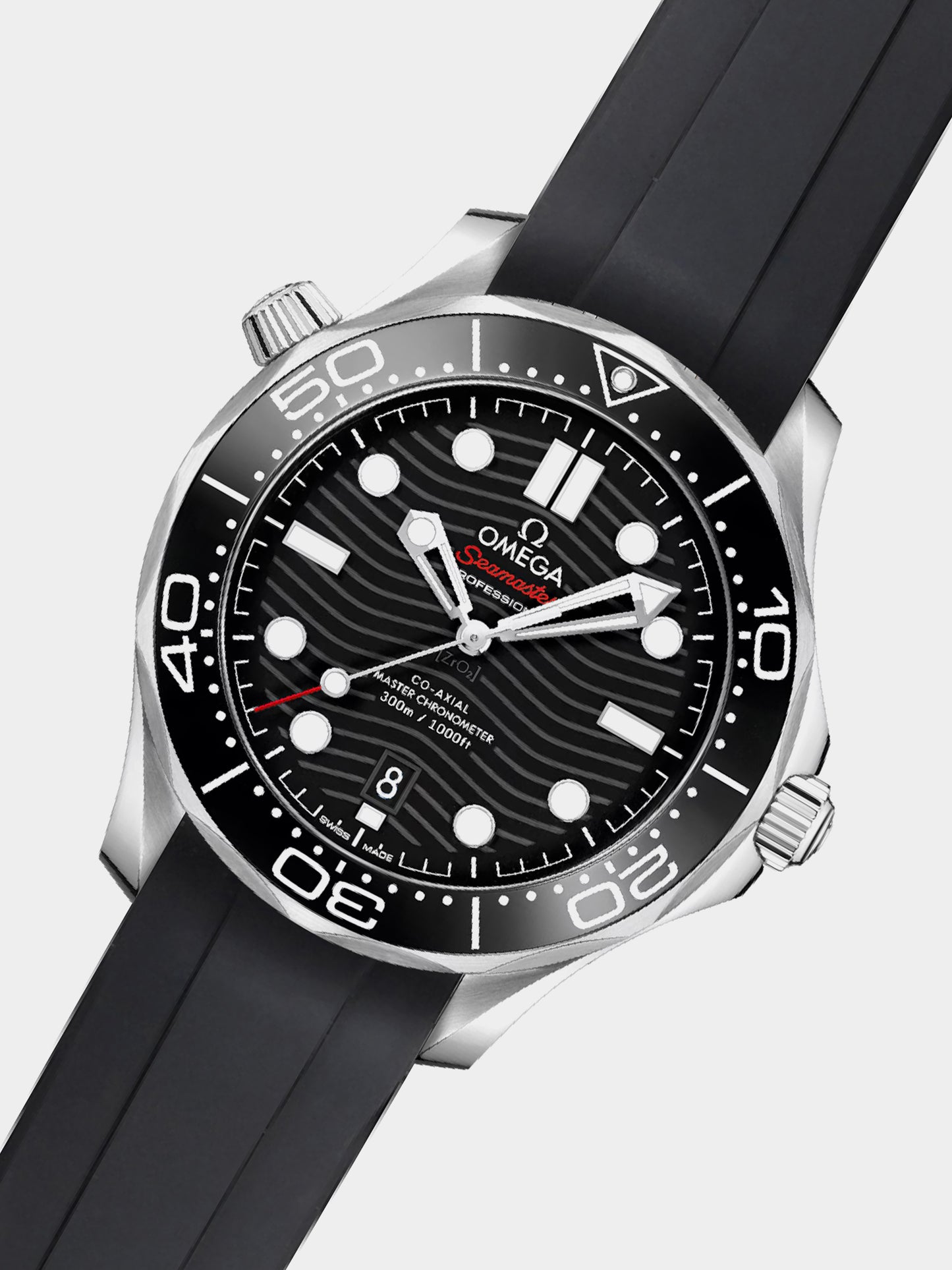 Luxury FKM Rubber Strap for Omega Seamaster - BLACK