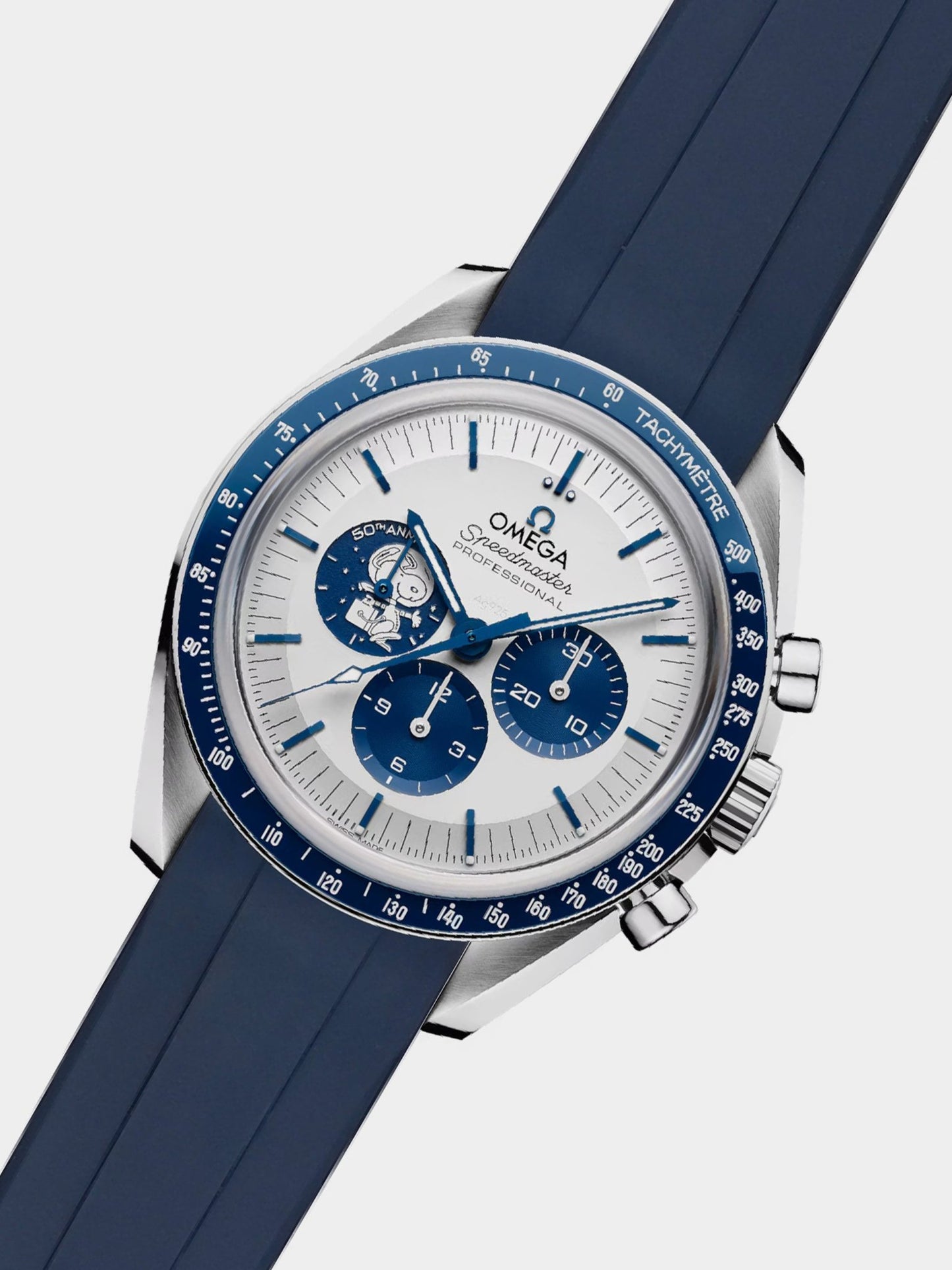 Luxury FKM Rubber Strap for Omega Speedmaster - BLUE - Zolo Straps