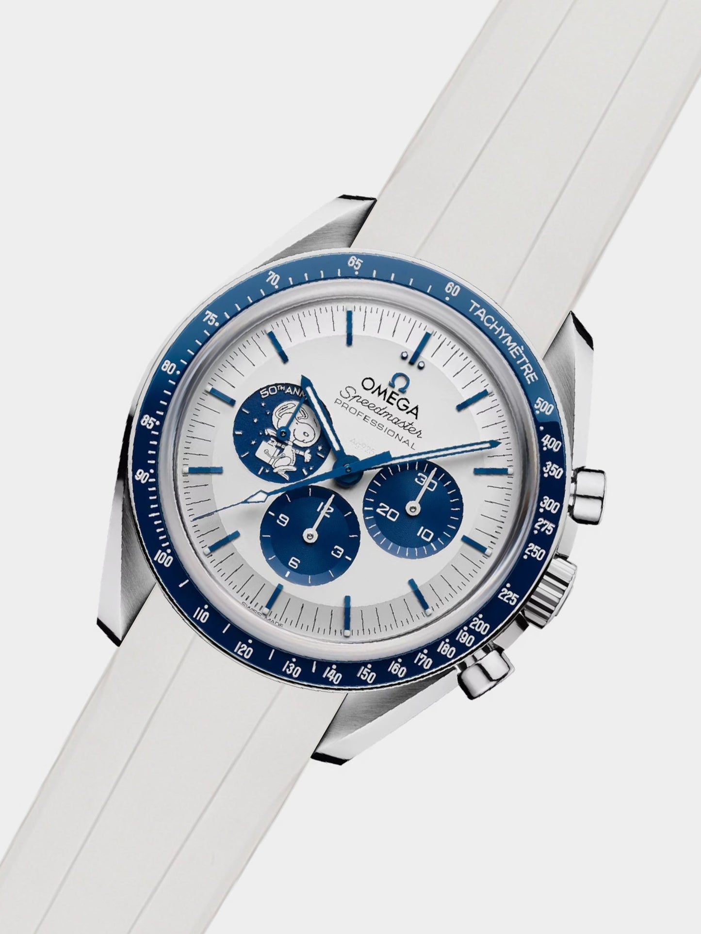 Luxury FKM Rubber Strap for Omega Speedmaster - WHITE - Zolo Straps