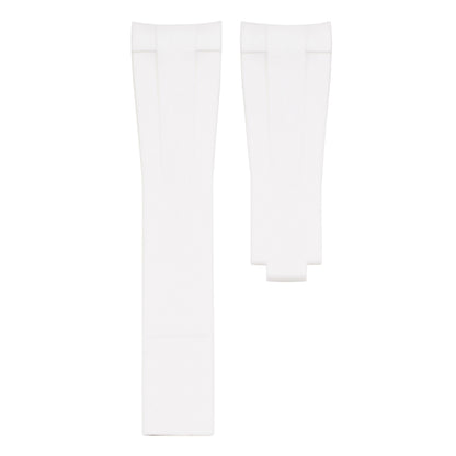 Luxury FKM Rubber Strap for Rolex Deployment Clasp 20mm - WHITE