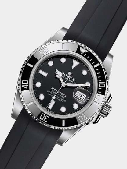 Luxury FKM Rubber Strap for Rolex Submariner 40mm - BLACK