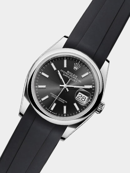 Luxury FKM Rubber Strap for Rolex Datejust 36 - BLACK