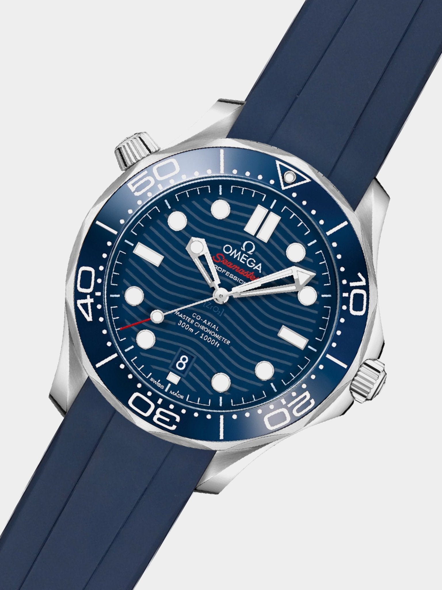 Luxury FKM Rubber Strap for Omega Seamaster - BLUE - Zolo Straps