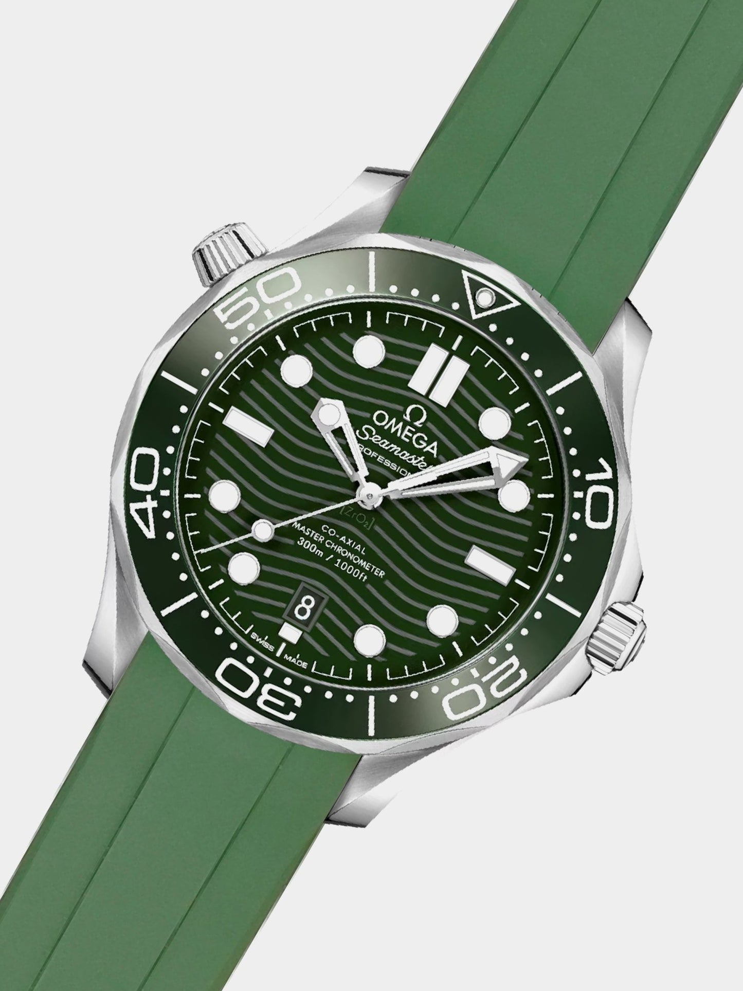 Luxury FKM Rubber Strap for Omega Seamaster - GREEN - Zolo Straps
