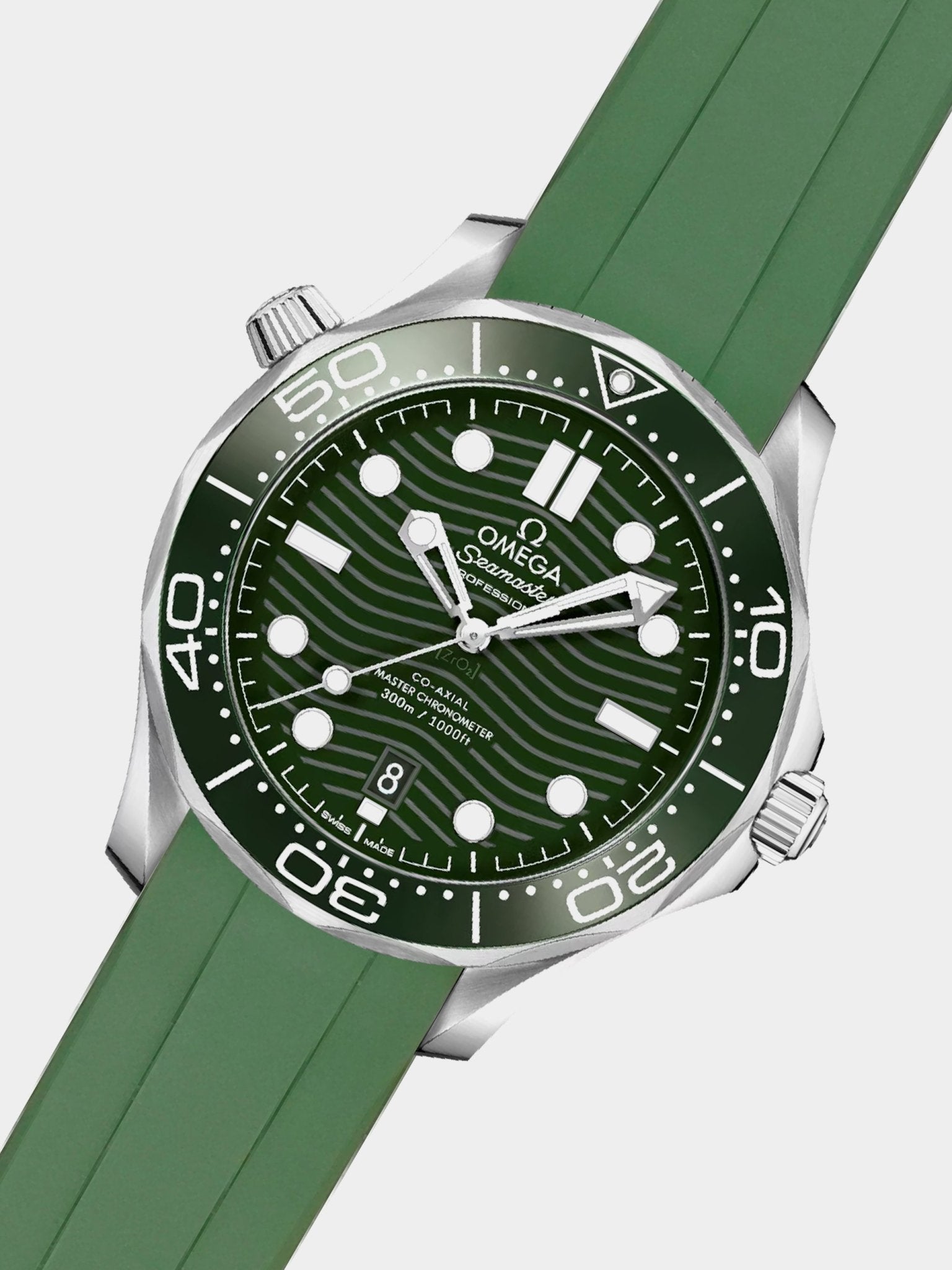Luxury FKM Rubber Strap for Omega Seamaster - GREEN - Zolo Straps