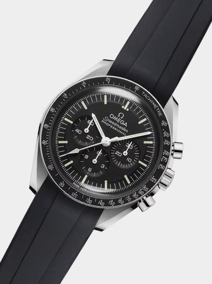 Luxury FKM Rubber Strap for Omega Speedmaster - BLACK - Zolo Straps