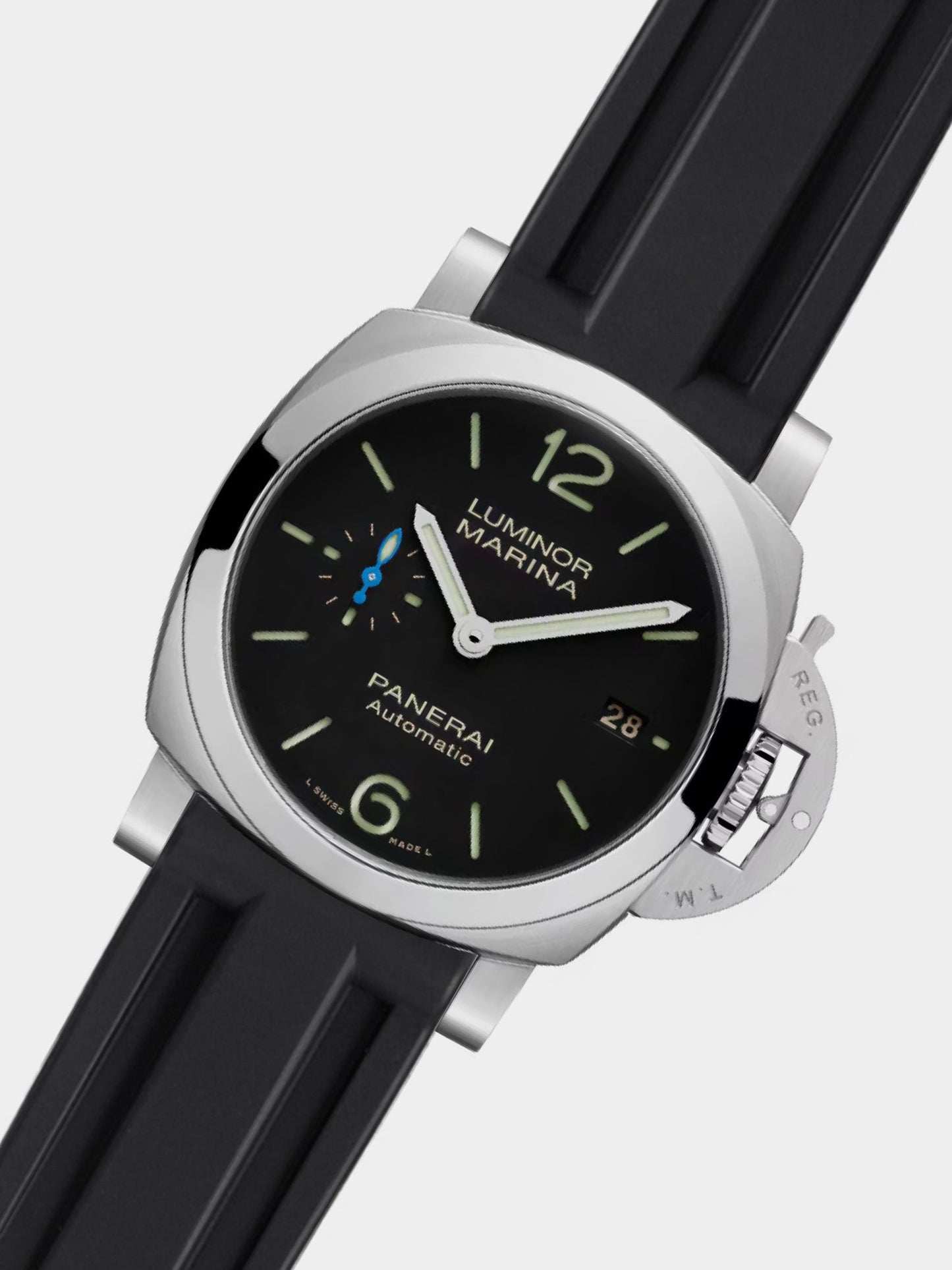 Luxury FKM Rubber Strap for Panerai Luminor & Submersible 40mm & 42mm - BLACK - Zolo Straps
