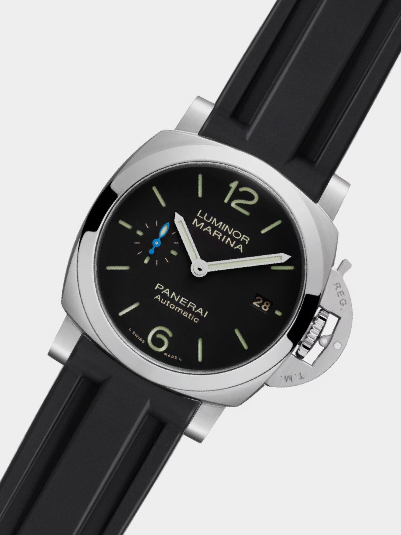 Luxury FKM Rubber Strap for Panerai Luminor & Submersible 40mm & 42mm - BLACK - Zolo Straps