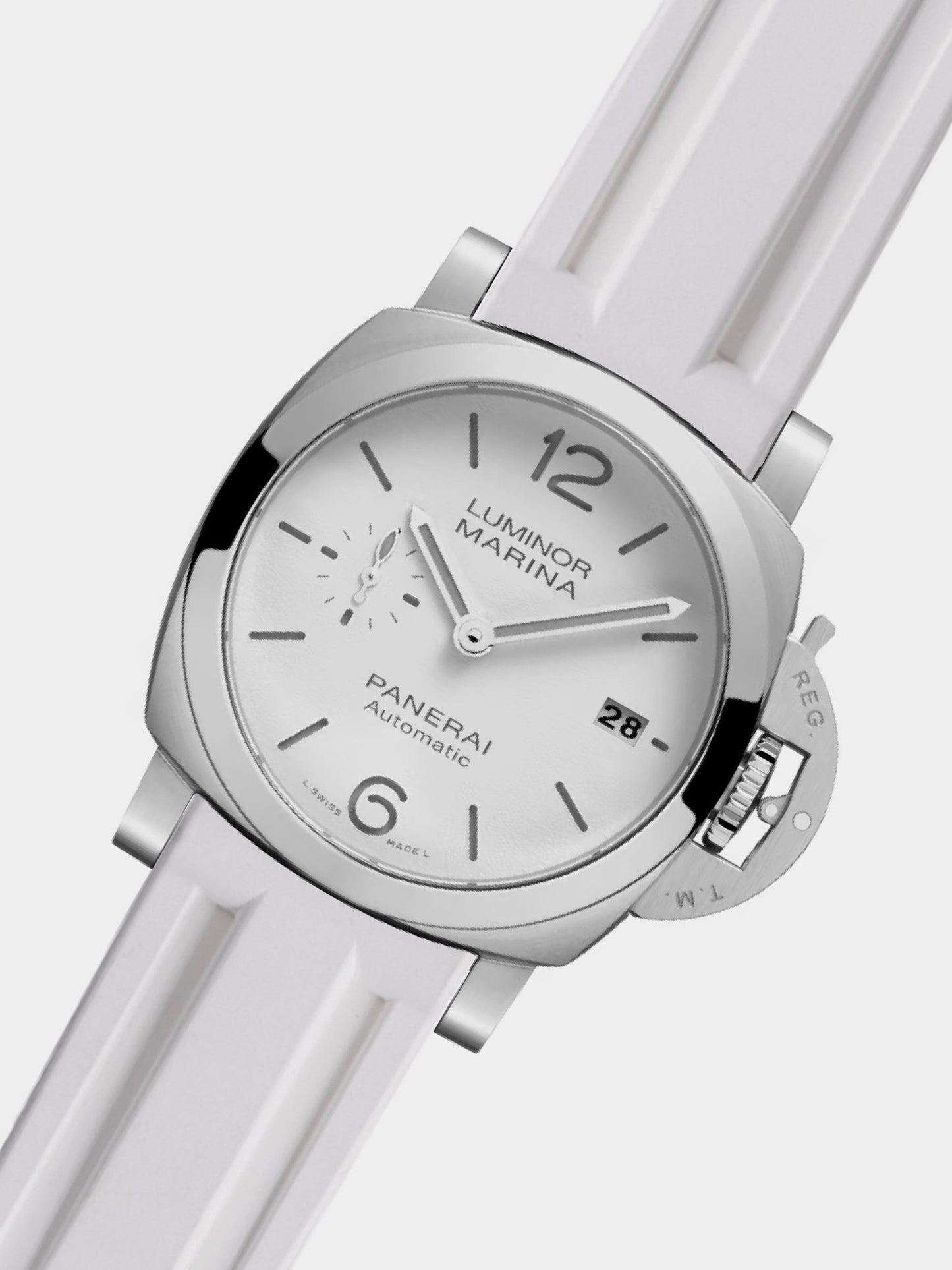 Luxury FKM Rubber Strap for Panerai Luminor & Submersible 40mm & 42mm - WHITE - Zolo Straps