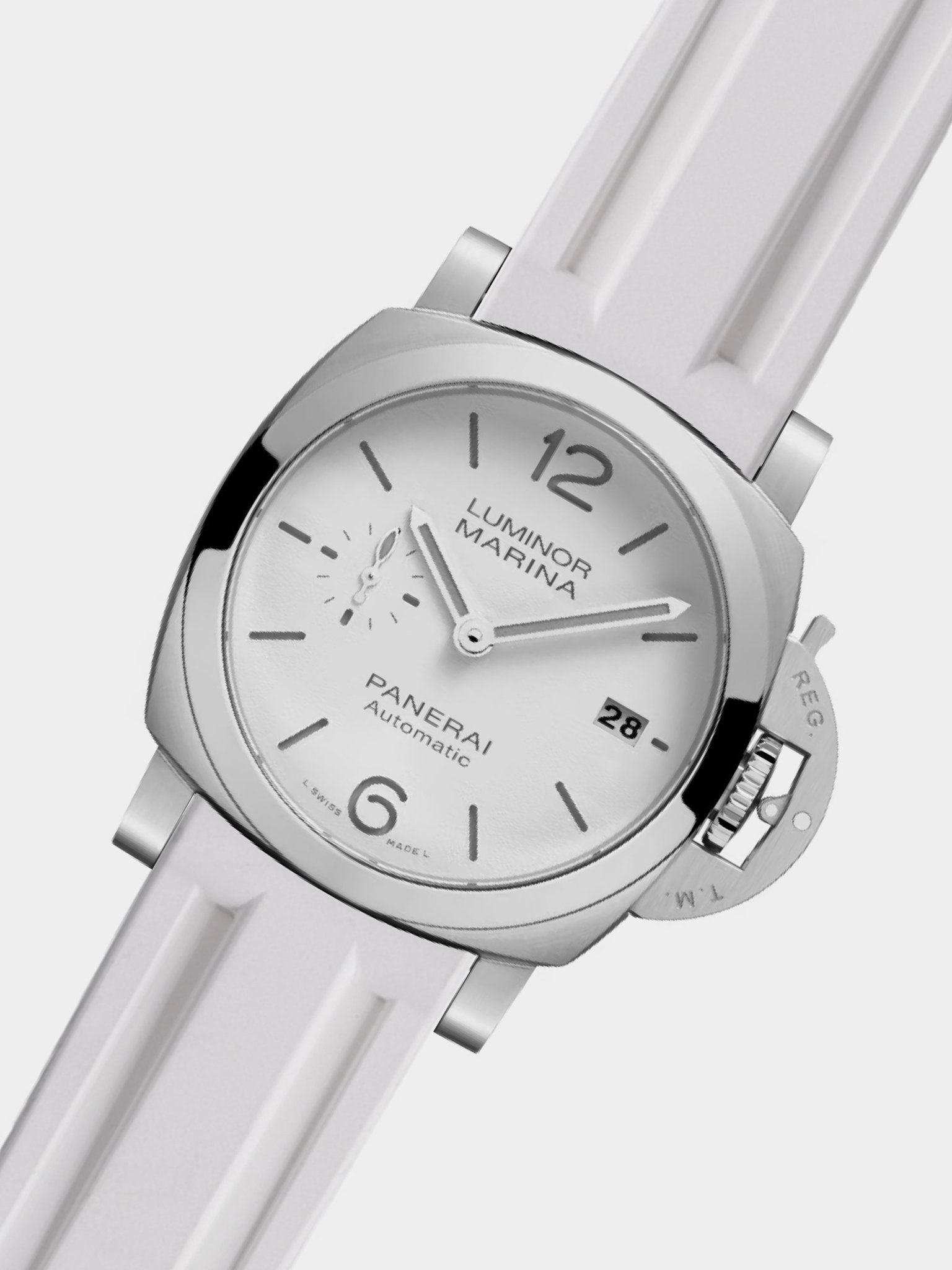 Luxury FKM Rubber Strap for Panerai Luminor & Submersible 40mm & 42mm - WHITE - Zolo Straps