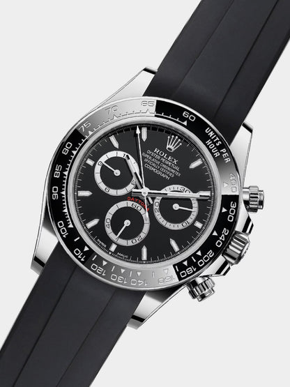 Luxury FKM Rubber Strap for Rolex Daytona - BLACK - Zolo Straps