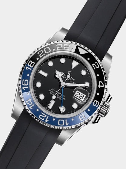 Luxury FKM Rubber Strap for Rolex GMT Master II - BLACK - Zolo Straps