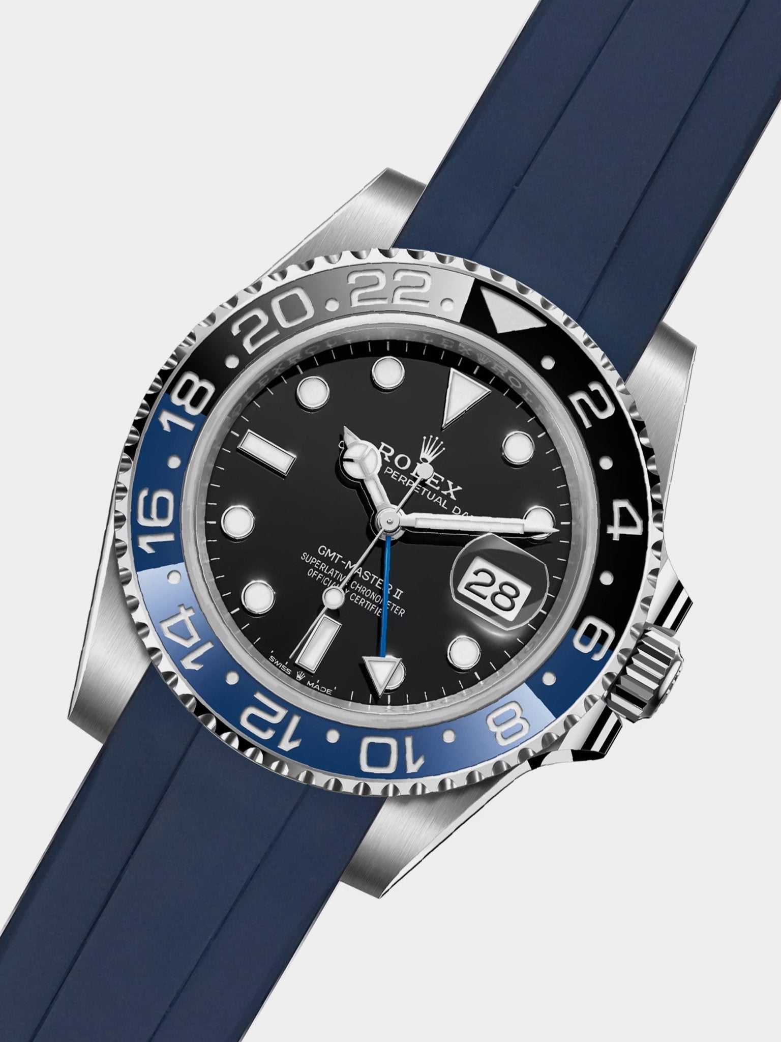 Luxury FKM Rubber Strap for Rolex GMT Master II - BLUE - Zolo Straps