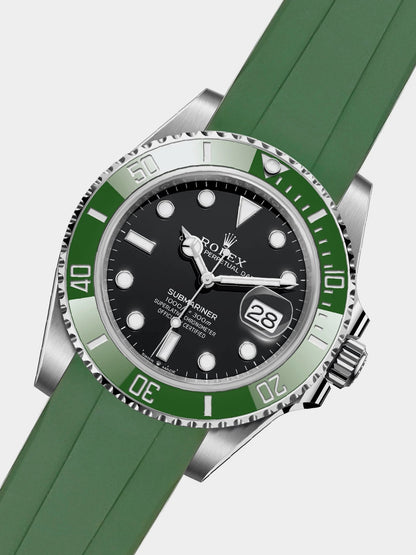 Luxury FKM Rubber Strap for Rolex Submariner 40mm - GREEN - Zolo Straps