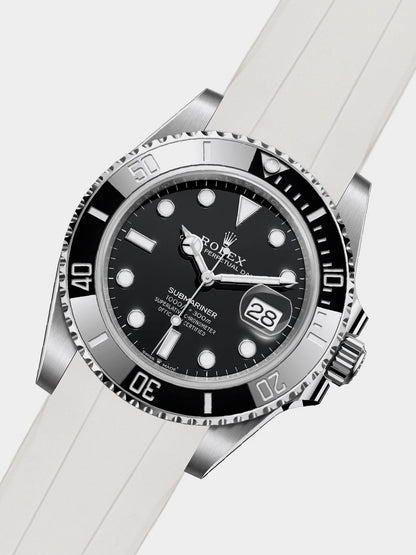 Luxury FKM Rubber Strap for Rolex Submariner 40mm - WHITE - Zolo Straps