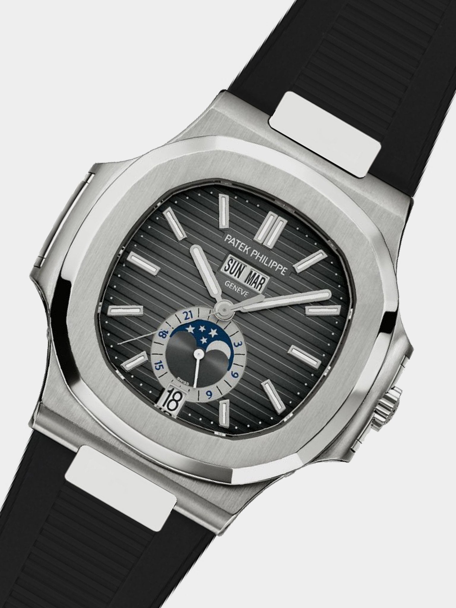 Premium Rubber Strap for Patek Philippe Nautilus - BLACK - Zolo Straps