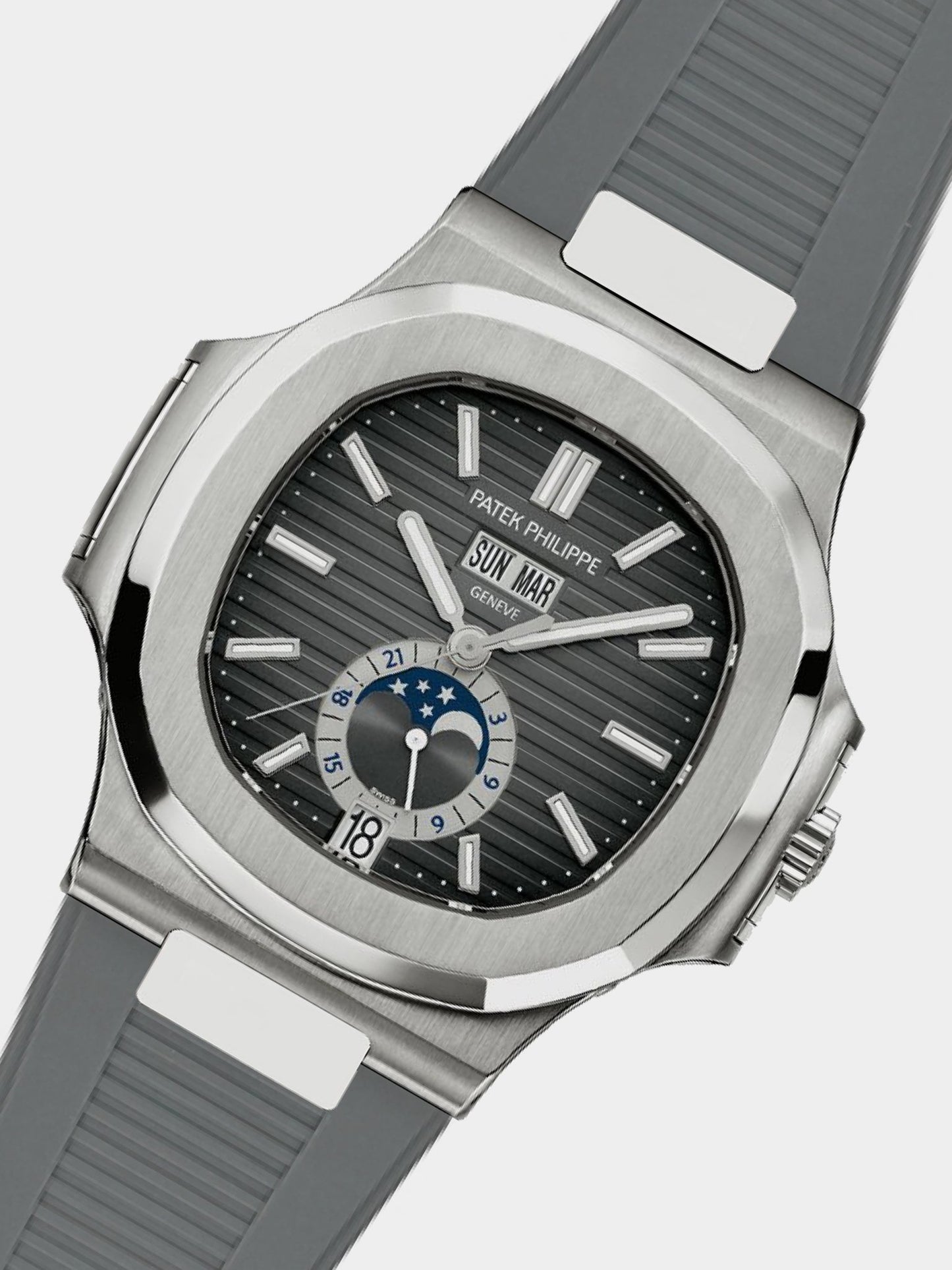 Premium Rubber Strap for Patek Philippe Nautilus - GRAY - Zolo Straps